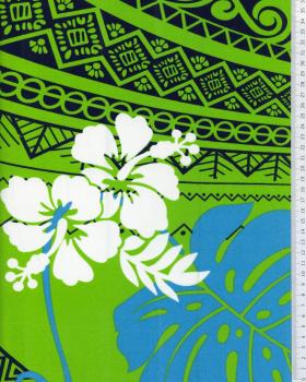 Polynesian Fabric TERENA Green - Tissushop